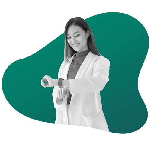 a doctor looking at the time